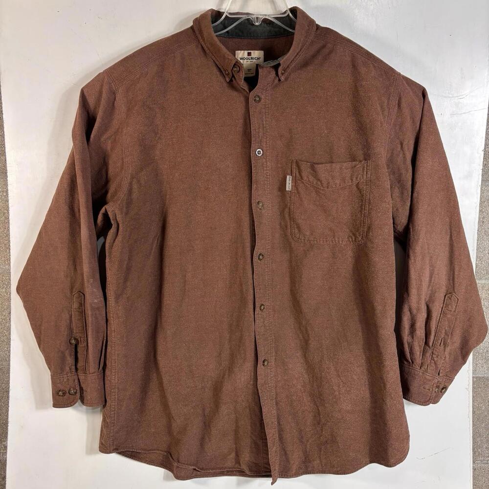 Woolrich Sportsman Chamois Shirt Rust Heather Hiking Gorpcore Outdoors Sz XXL